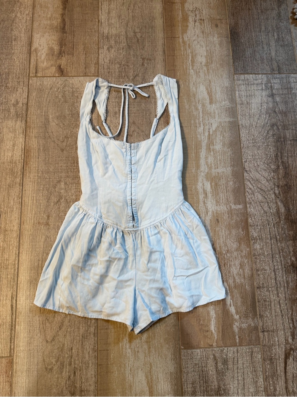 wild fable Light Blue Tie-Back Mini Romper